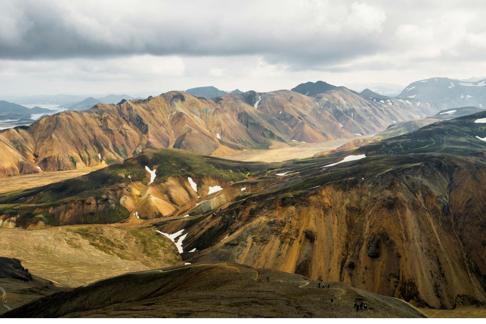 colorful rhyolite hills at landmannalaugar iceland highlands