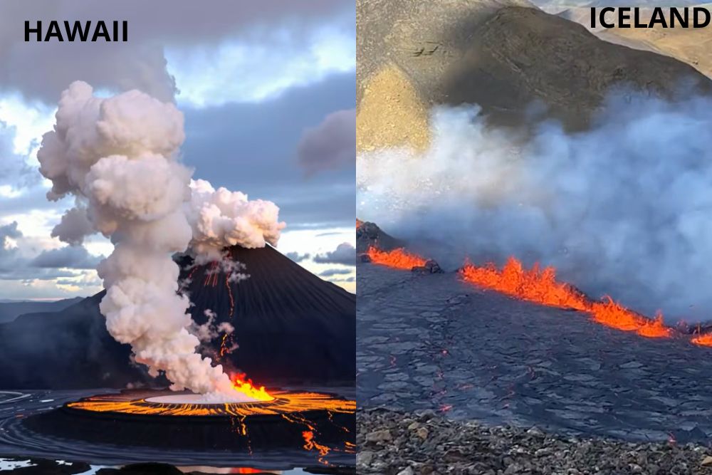 Hawaii vs Iceland Volcanic Eruptions