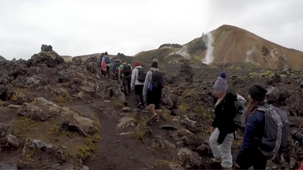 hiking through iceland