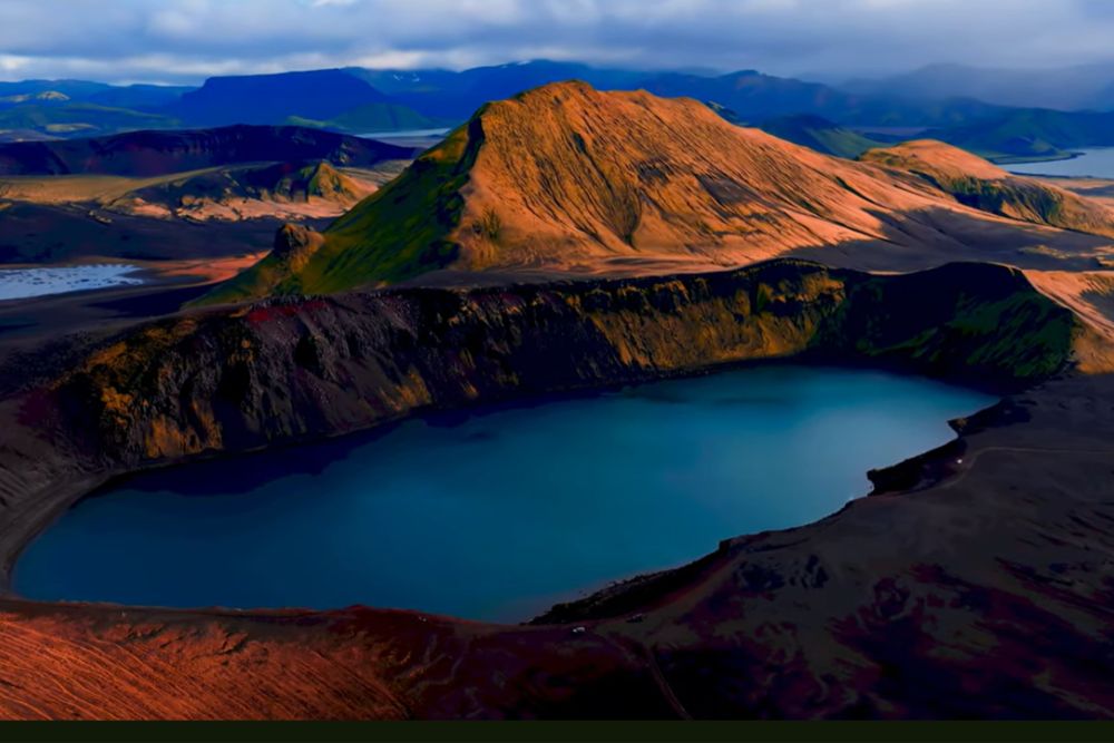 crater lake carved by ancient volcanic forces