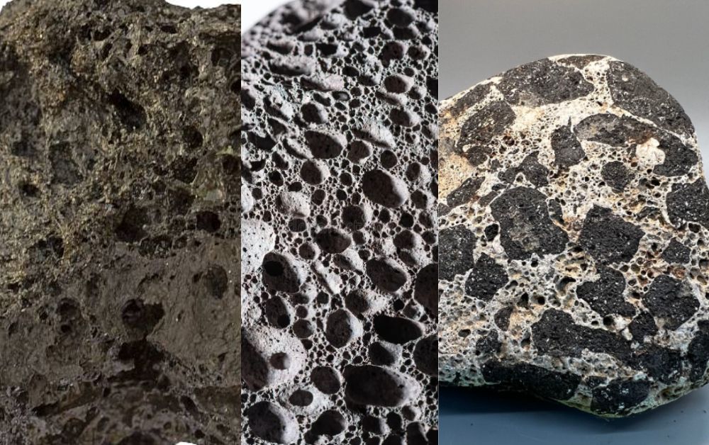volcanic rock samples, andesite , scoria