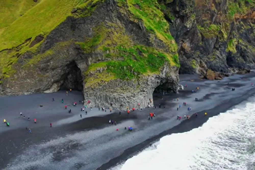 Hexagonal basalt columns along Iceland’s south coast
