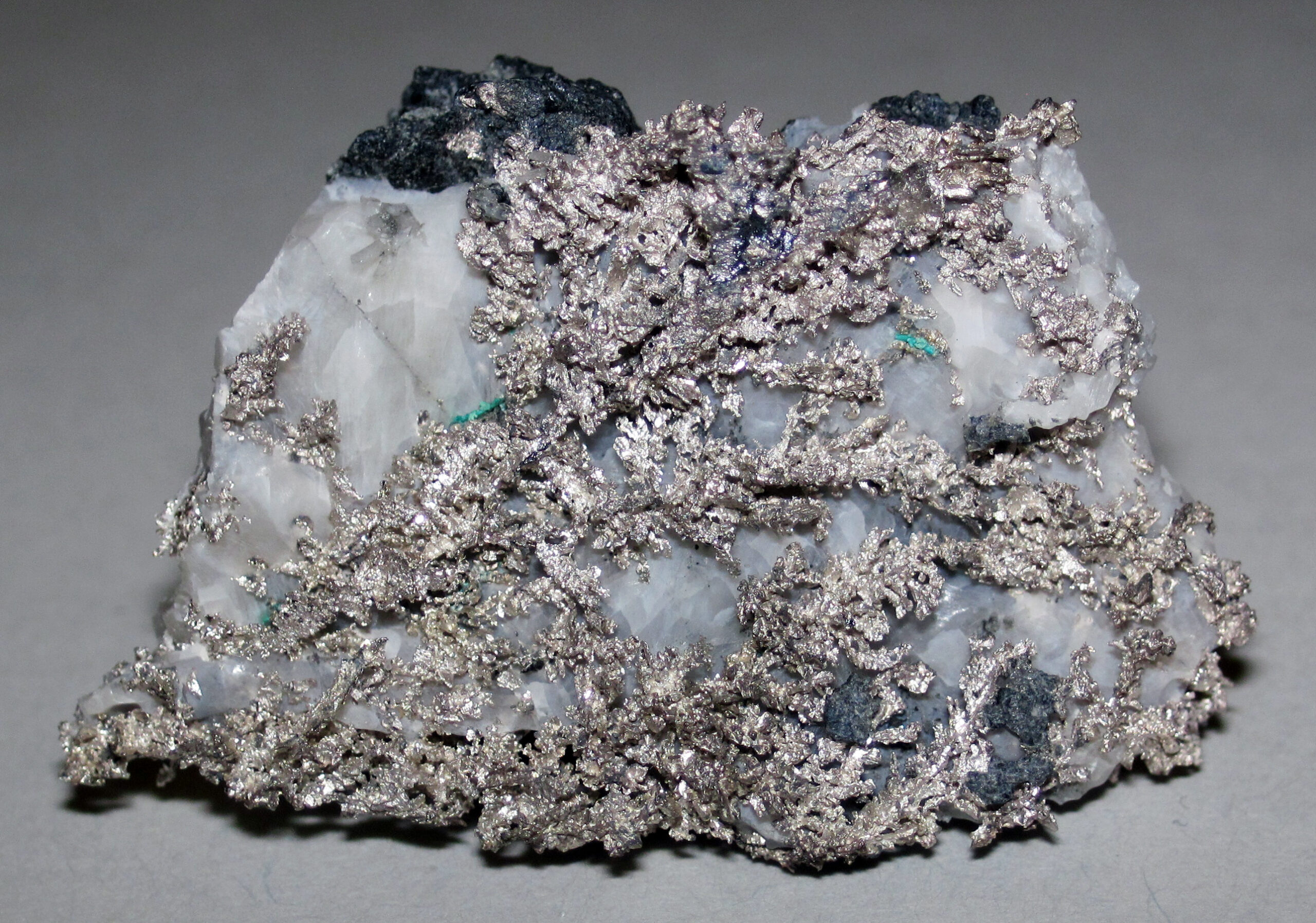 Native silver from the Imiter silver mine Morocco deposit, about 550 million years old