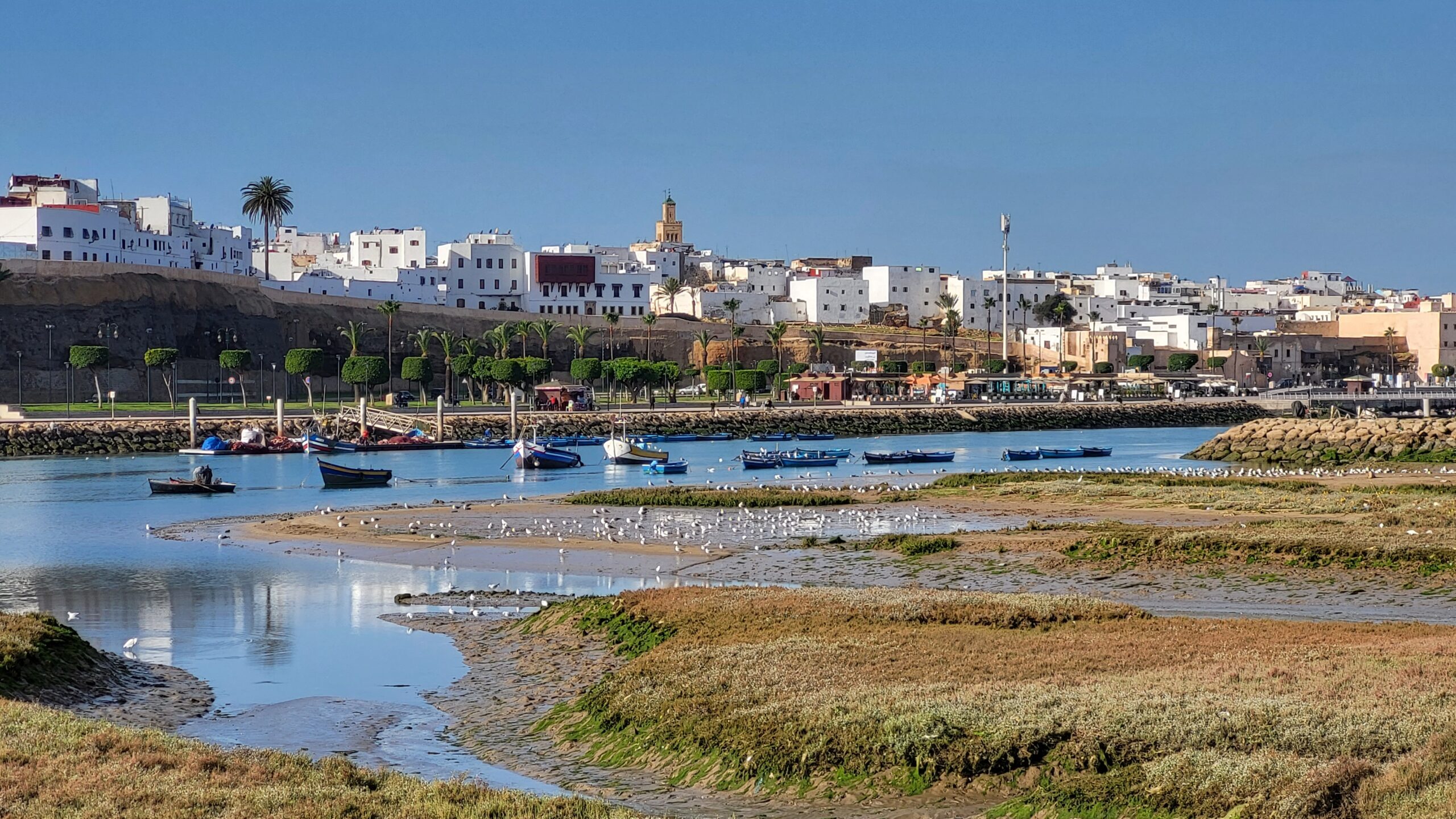 Morocco geology: the Bou Regreg estuary between Rabat and Salé with no mountains visible