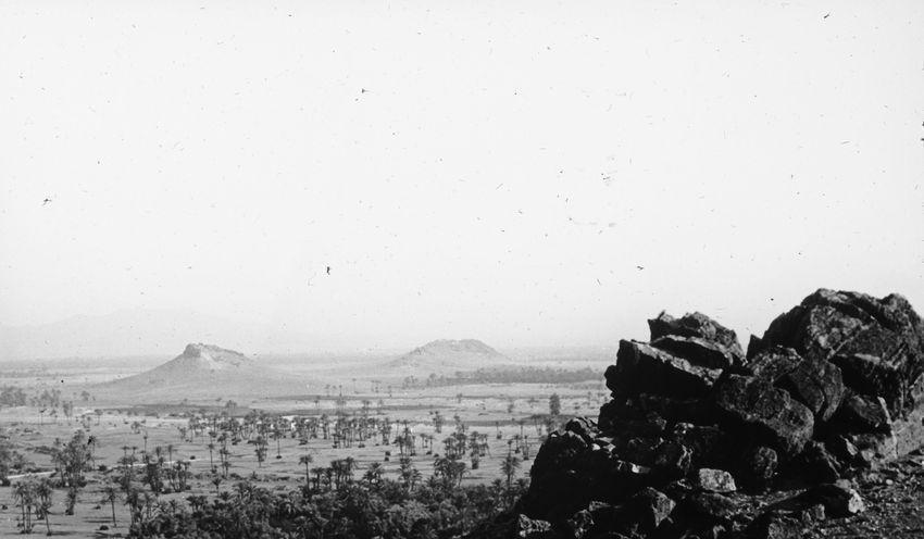 Historical view of the Djebilets hills north of Marrakech